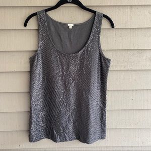 J.Crew Sequin Tank Top XS Gray